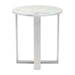 Atlas End Table Stone & Brushed Stainless Steel