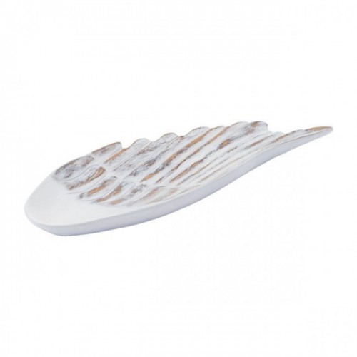 White Poly Wings Lg Antique White